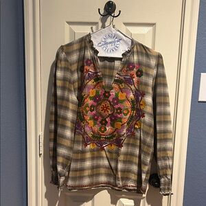 Ivy Jane Gray and Yellow Plaid Top